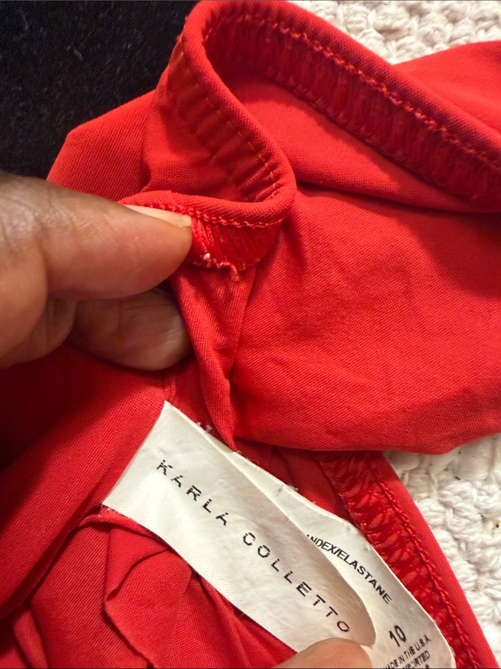 Karla Colletto Red Halter Plunge Twist Front One Piece Swimsuit Size 10 - Picture 6 of 8